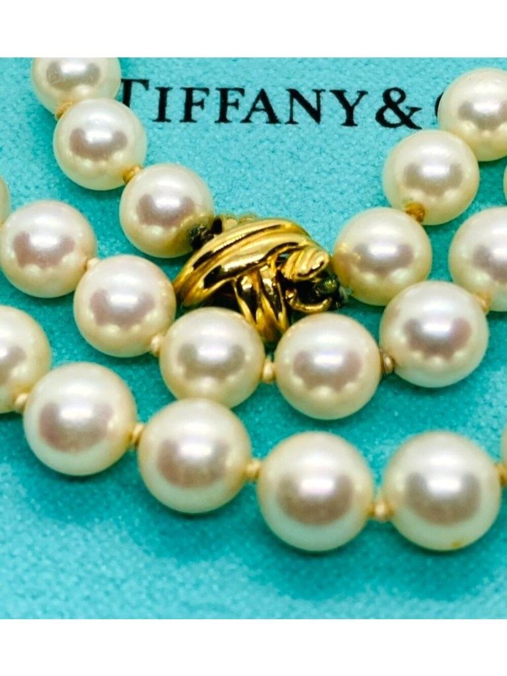 Tiffany & Co 18K X Signature Pearl Necklace 18.25" 5.9-6.3mm Pearls